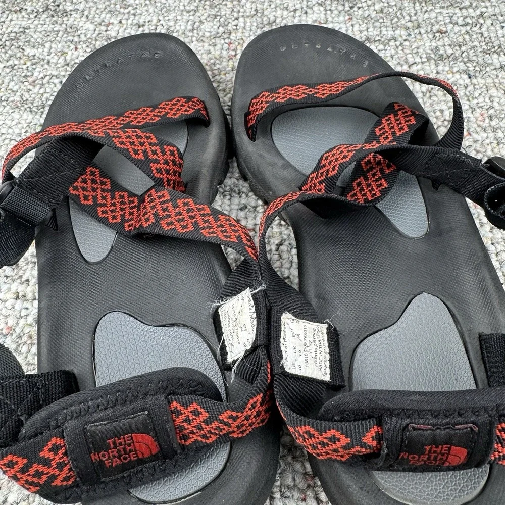 Vintage The North Face Padillac Sandals Mens 10 Straps Slip On Hiking Black Red